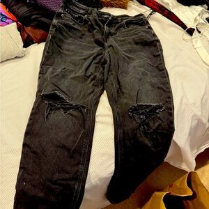 Black American eagle high waisted jeans